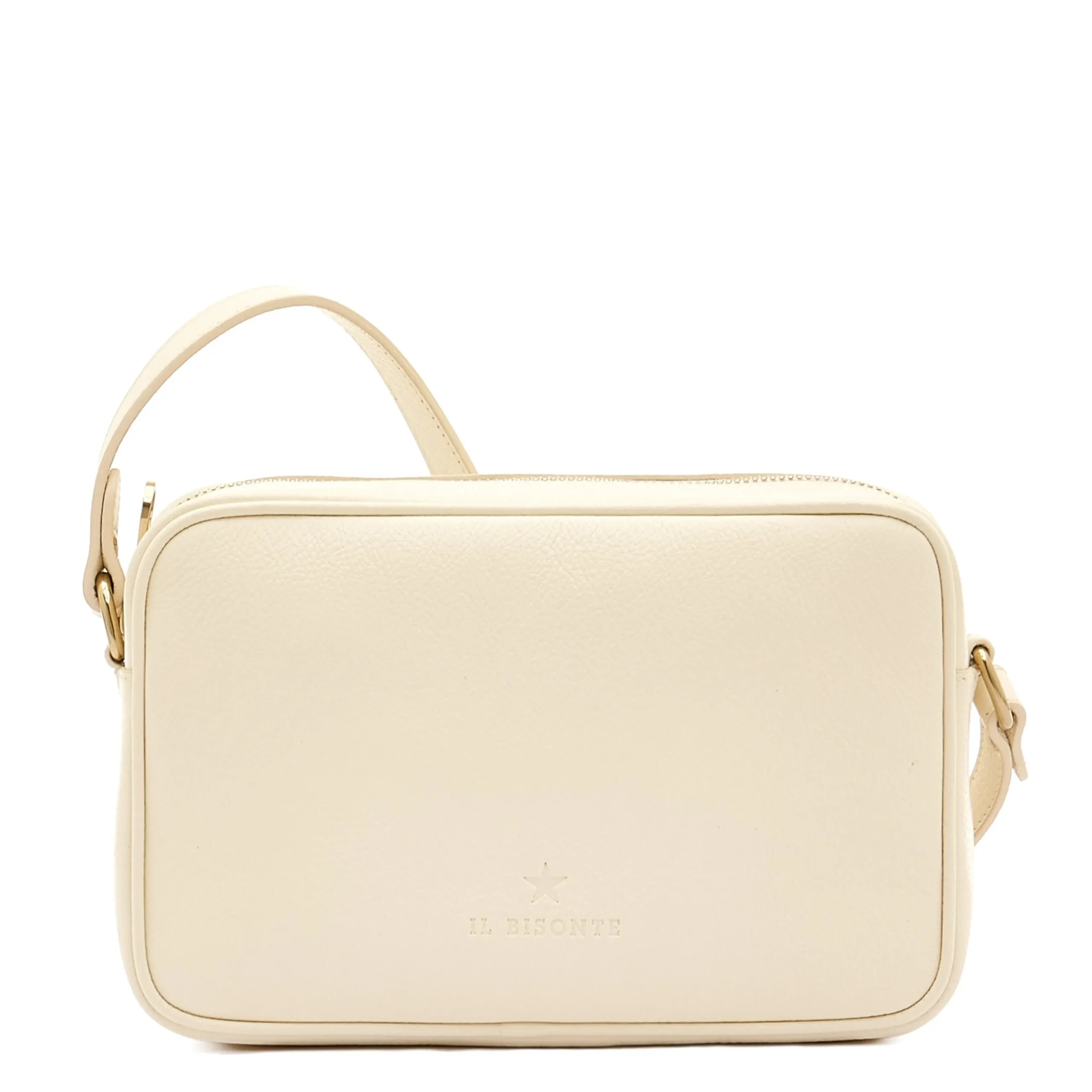 Oliveta Women's crossbody bag in leather color milk