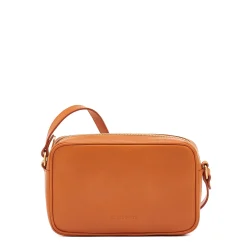 Oliveta Women's crossbody bag in leather color caramel