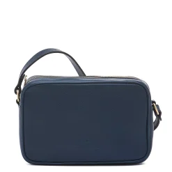 Oliveta Women's crossbody bag in leather color blue