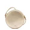 Oliveta Women's crossbody bag in metallic leather color metallic platinum