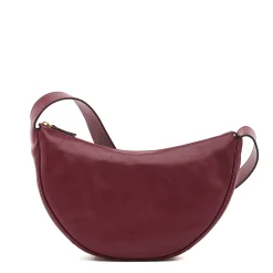 Oliveta Women's hobo in leather color black cherry