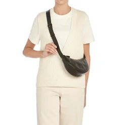 Oliveta Women's hobo in leather color black