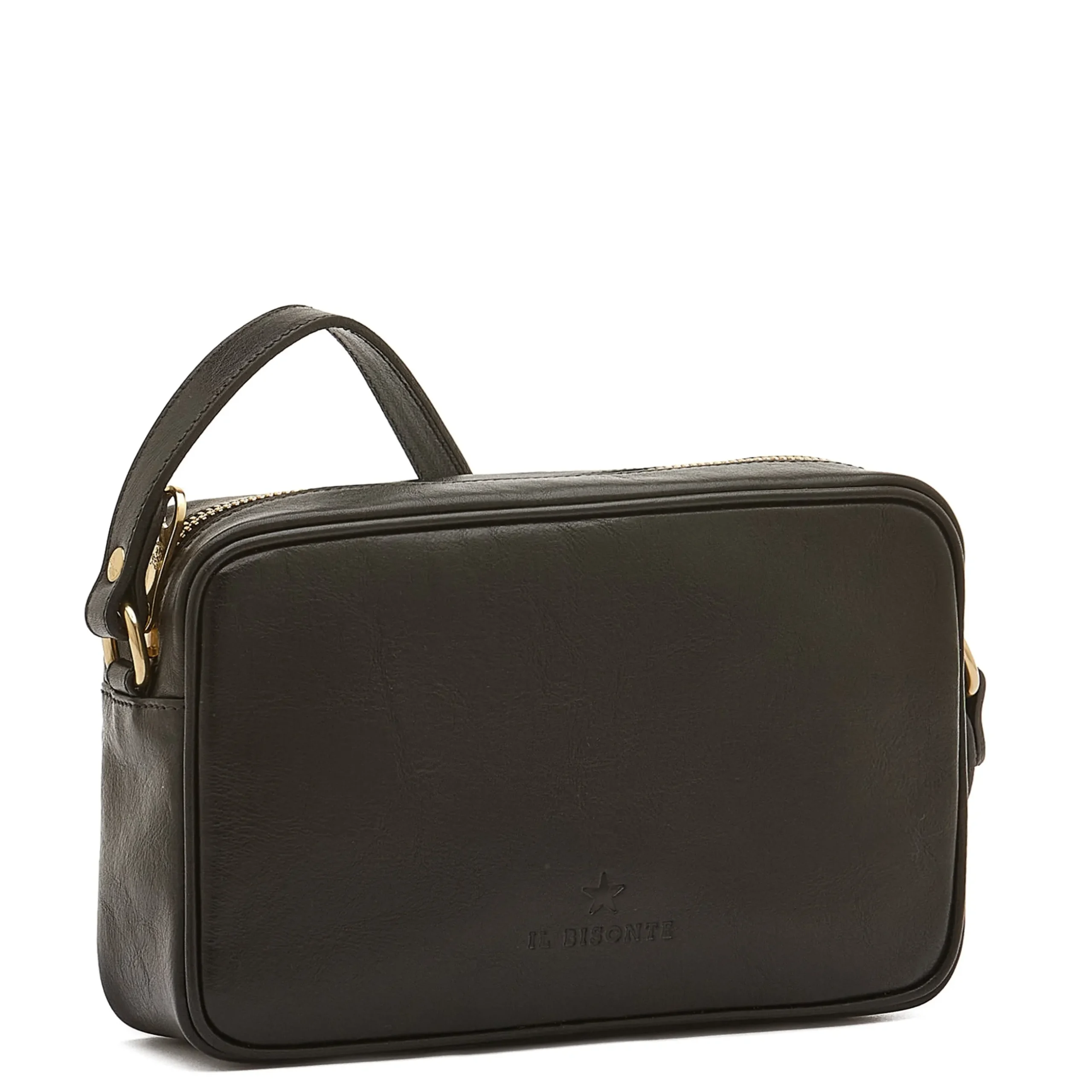 Oliveta Women's crossbody bag in leather color black
