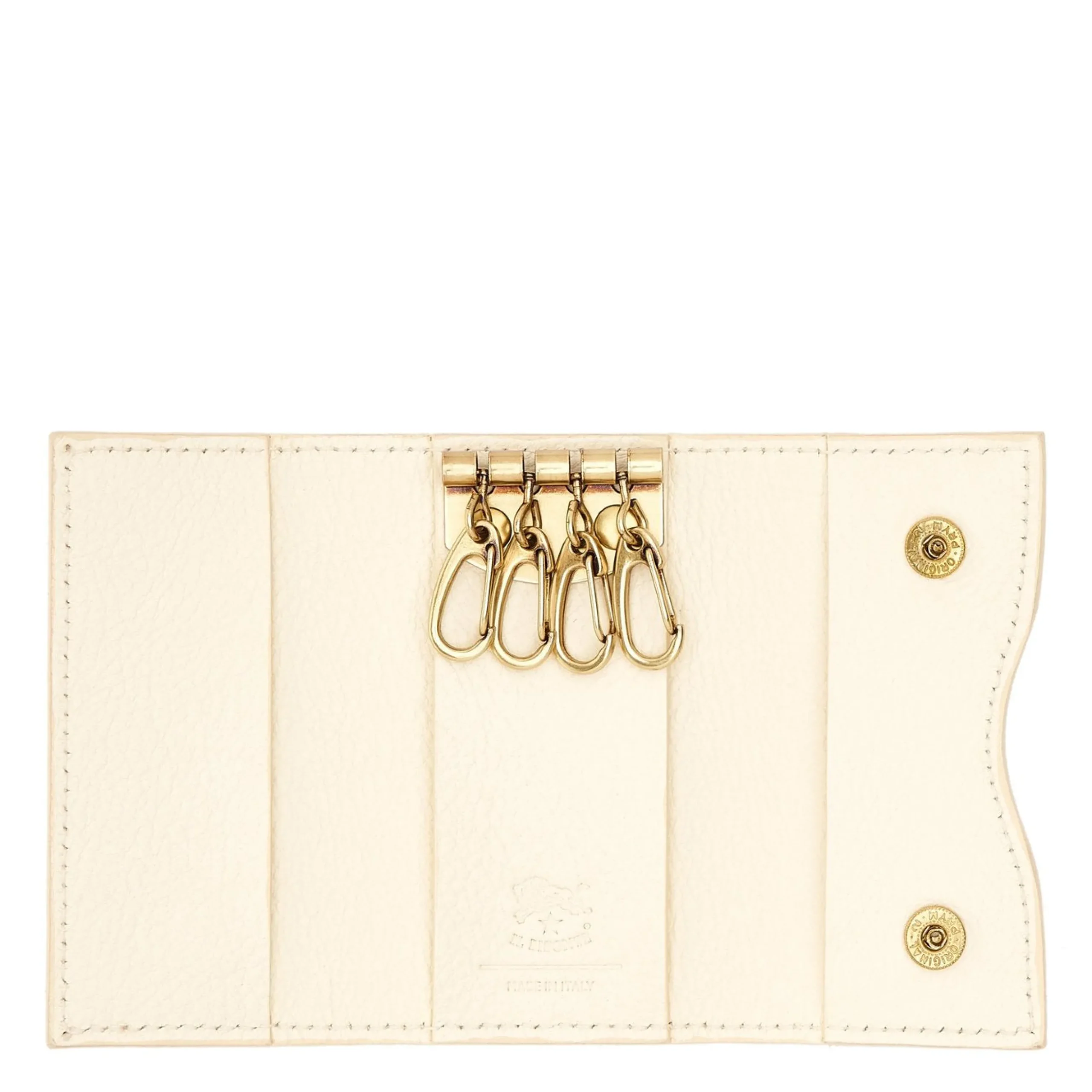 Oliveta Women's keyring in leather color milk