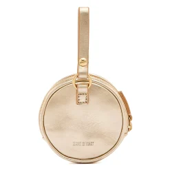 Oliveta Women's coin purse in metallic leather color metallic platinum