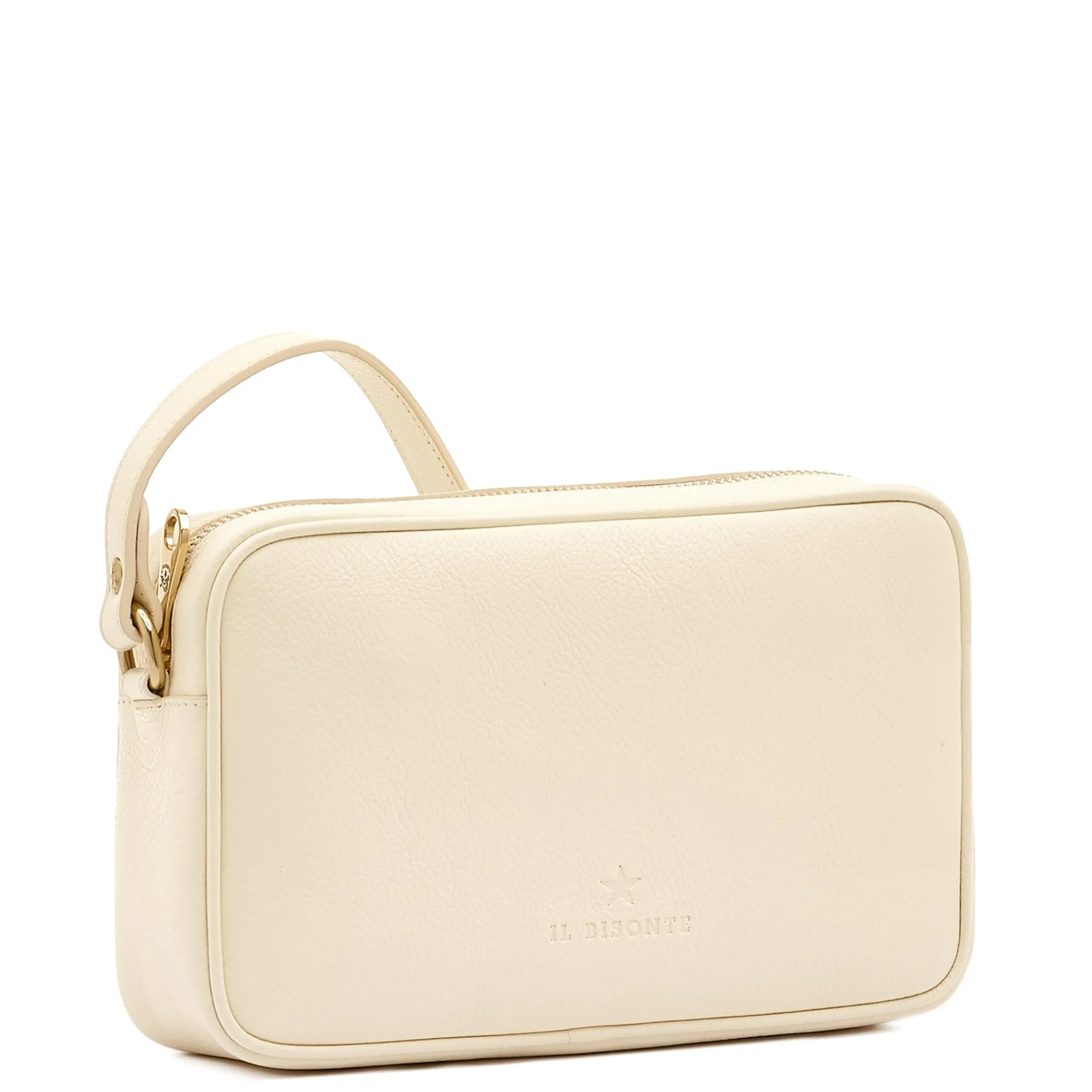 Oliveta Women's crossbody bag in leather color milk