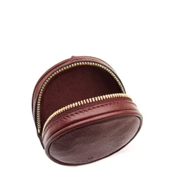 Oliveta Women's coin purse in leather color black cherry