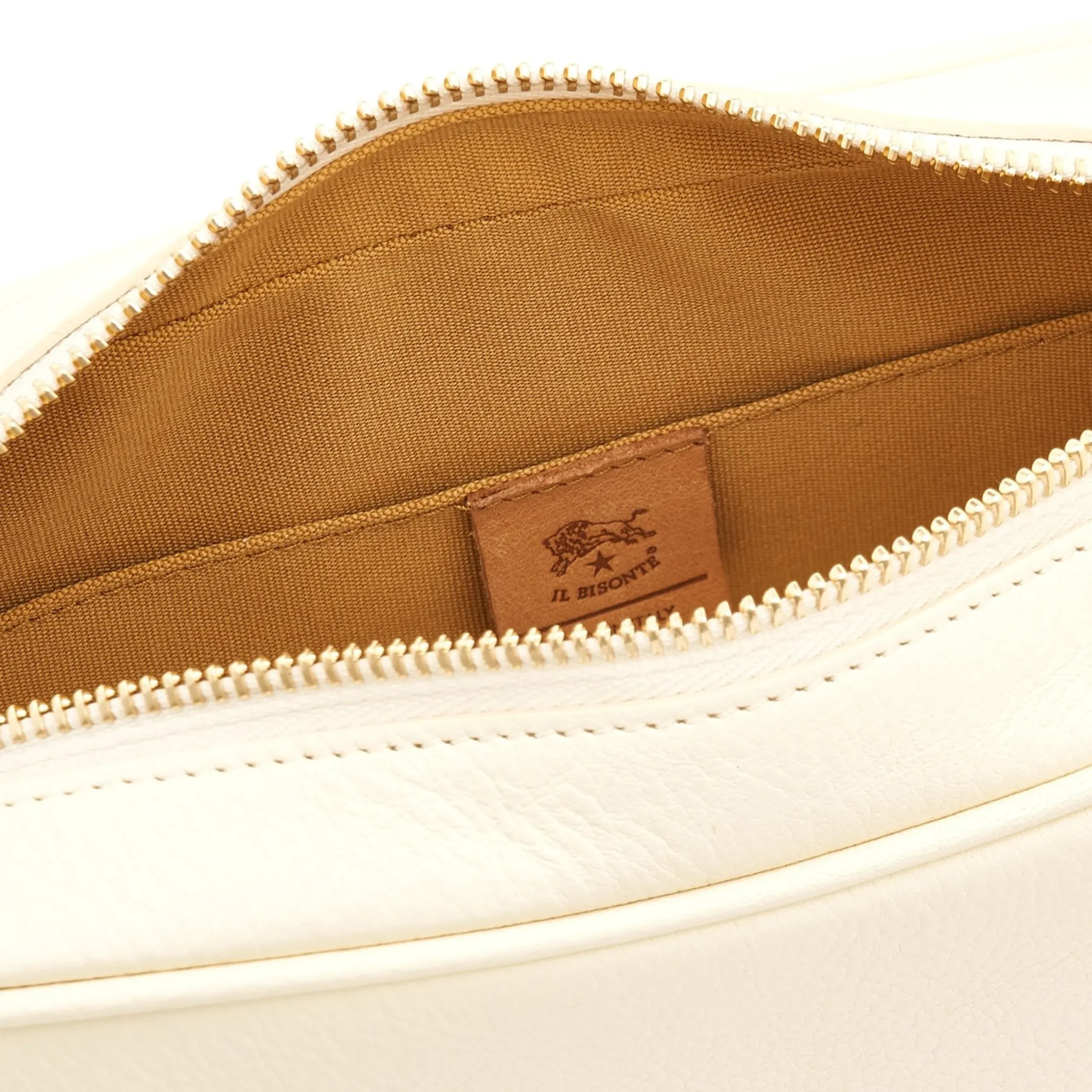 Oliveta Women's crossbody bag in leather color milk