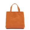 Opale Women's tote bag in leather color caramel