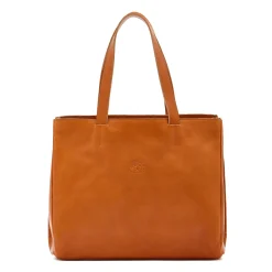 Opale Women's handbag in leather color caramel