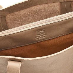 Opale Women's handbag in leather color light grey