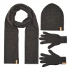 Opera Women's scarf, hat and gloves in wool color grey