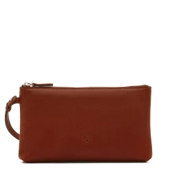 Oriuolo Men's clutch bag in vintage leather color sepia