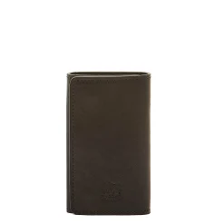 Oriuolo Men's keyring in vintage leather color black