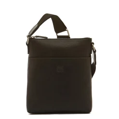 Oriuolo Men's crossbody bag in vintage leather color black