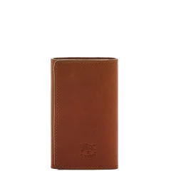 Oriuolo Men's keyring in vintage leather color sepia
