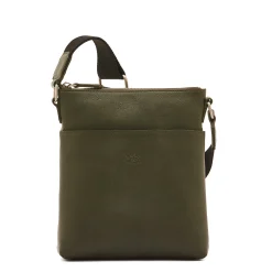 Oriuolo Men's crossbody bag in vintage leather color forest