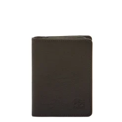 Oriuolo Men's card case in vintage leather color black