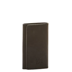 Oriuolo Men's keyring in vintage leather color black
