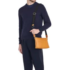 Oriuolo Men's crossbody bag in vintage leather color natural