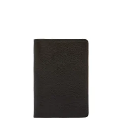 Passport holder in leather color black