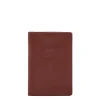 Passport holder in leather color black cherry