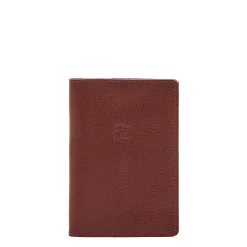 Passport holder in leather color black cherry