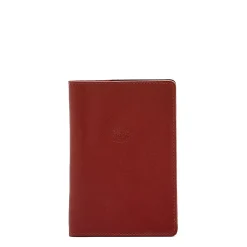 Passport holder in leather color red