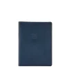Passport holder in leather color blue