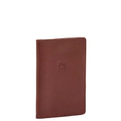 Passport holder in leather color black cherry