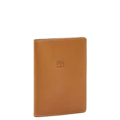 Passport holder in leather color gianduia