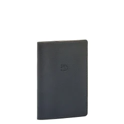 Passport holder in leather color blue