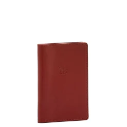 Passport holder in leather color red