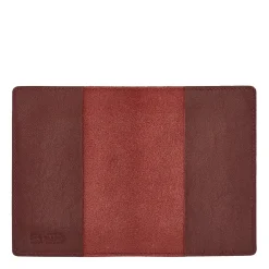 Passport holder in leather color black cherry