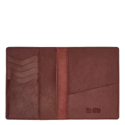 Passport holder in leather color black cherry