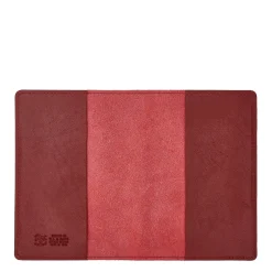 Passport holder in leather color red