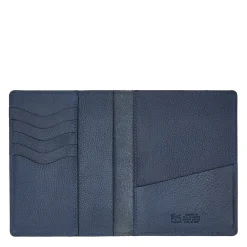 Passport holder in leather color blue