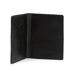 Passport holder in leather color black