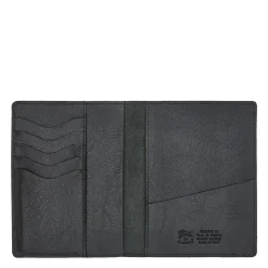 Passport holder in leather color black
