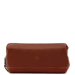 Populonia Men's case in vintage leather color sepia