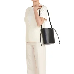 Roseto Women's bucket bag in leather color black