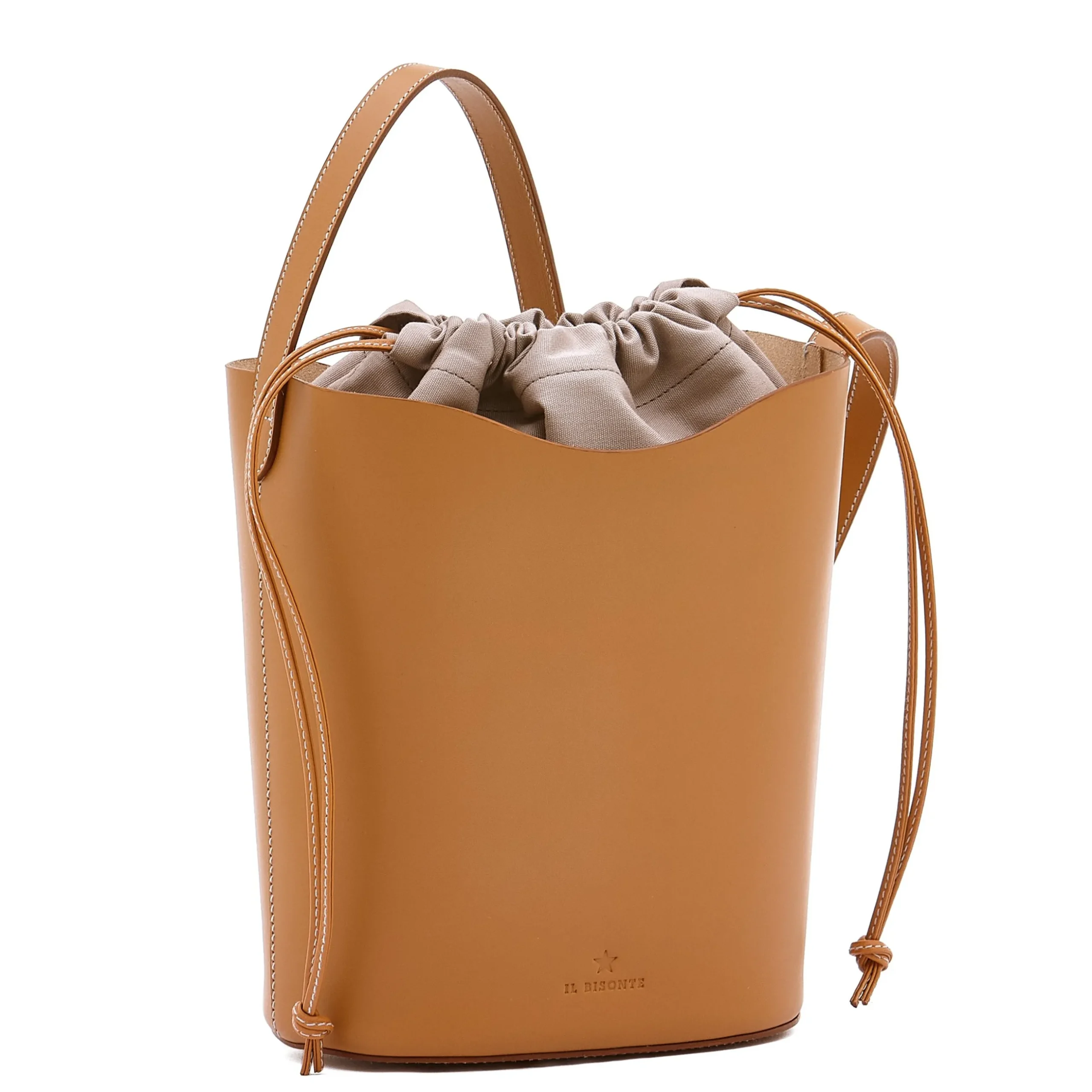 Roseto Women's bucket bag in leather color natural