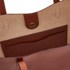 Roseto Women's tote bag in leather color red ruggine