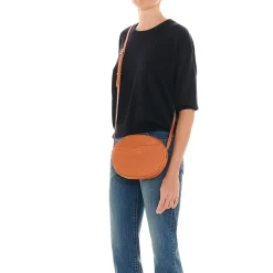 Rubino Women's crossbody bag in leather color caramel