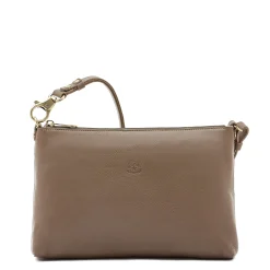 Salina Women's shoulder bag in leather color light grey