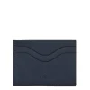 Salina Card case in leather color blue