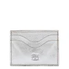 Salina Card case in metallic leather color metallic silver
