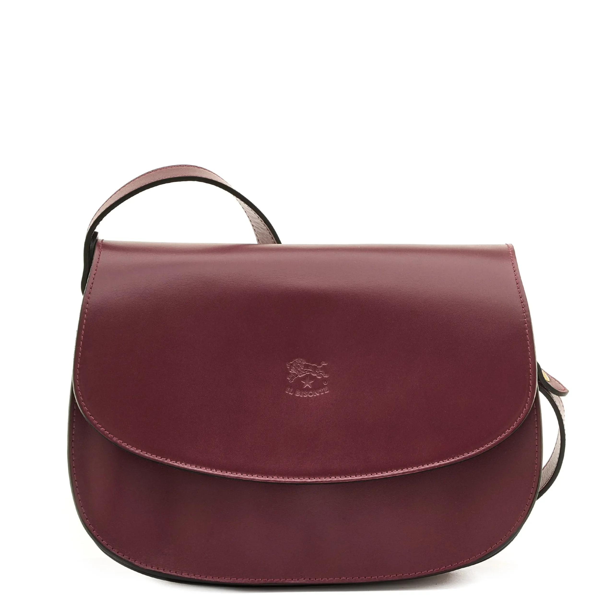 Salina Women's crossbody bag in leather color black cherry