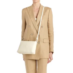Salina Women's shoulder bag in leather color white