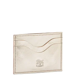 Salina Card case in metallic leather color metallic platinum